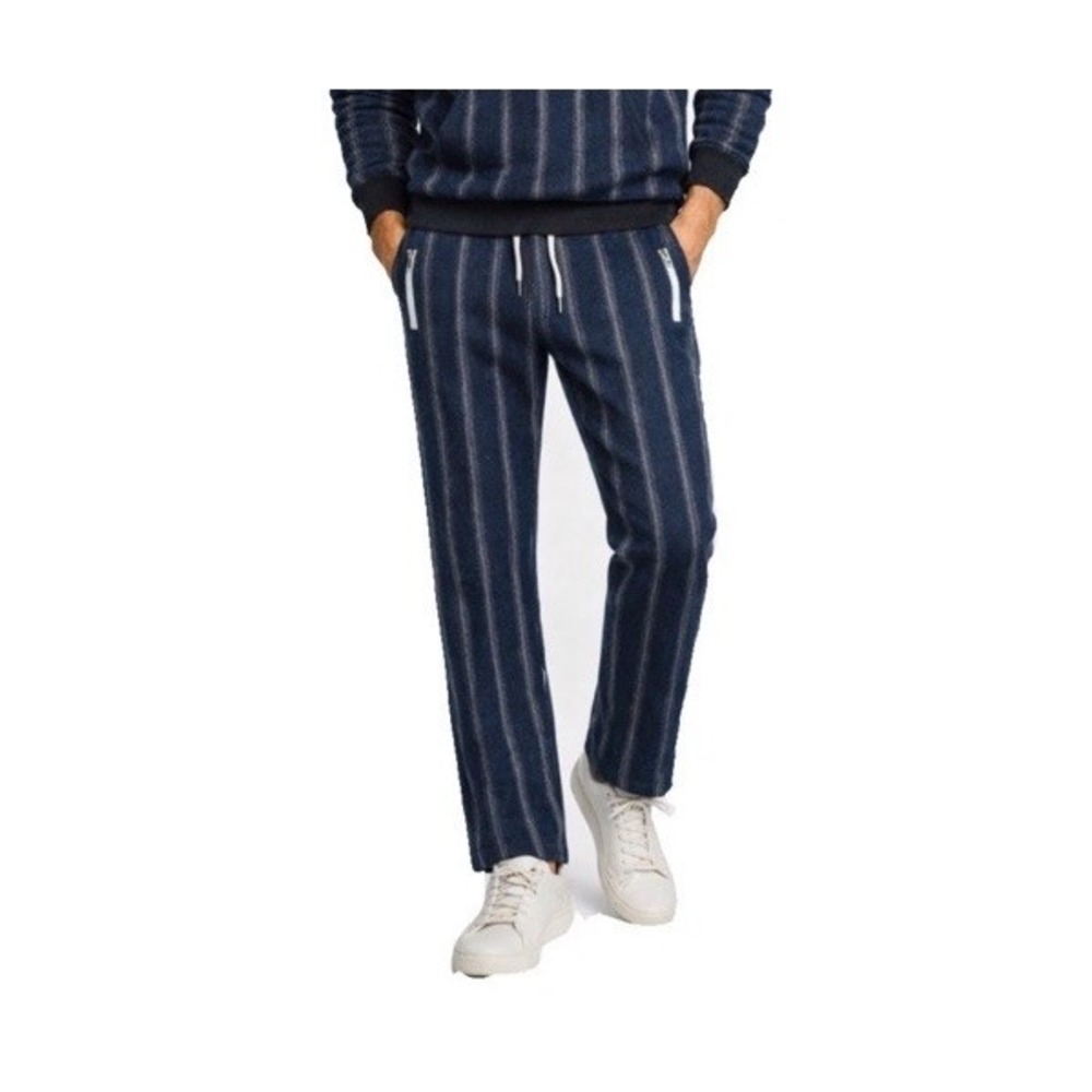 Todd Snyder Vertical Pinstripe Wool Track Pant Navy Size M NWT